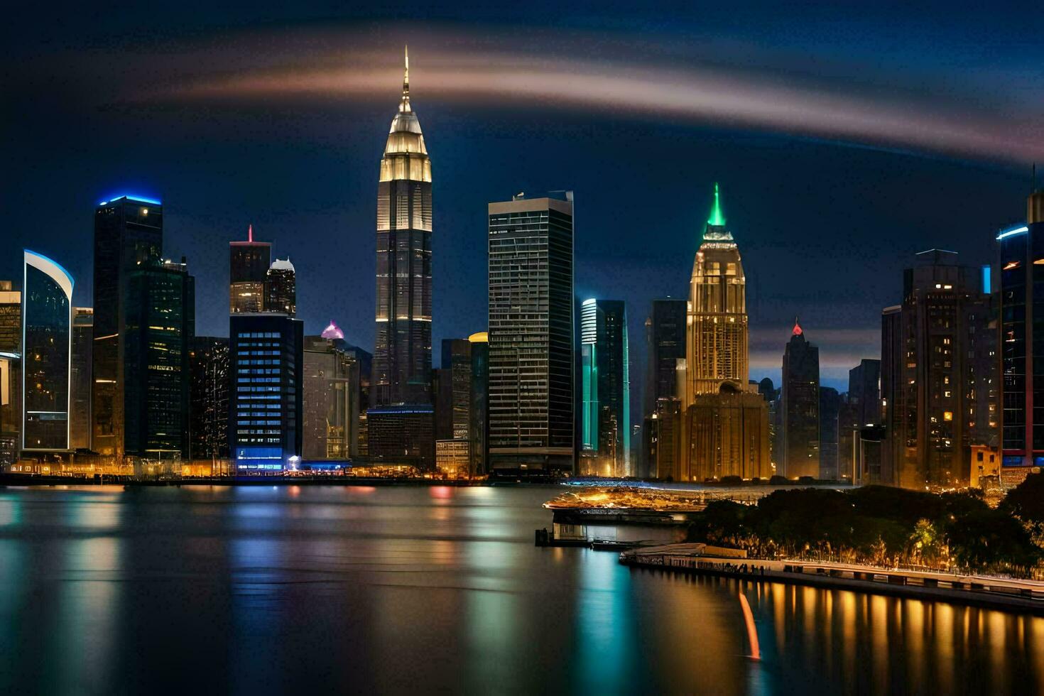 das Stadt Horizont beim Nacht im Malaysia. KI-generiert foto