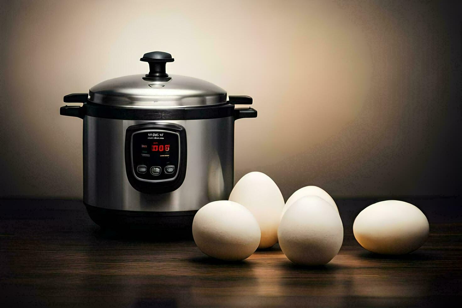 ein elektrisch Druck Kocher mit Eier. KI-generiert foto