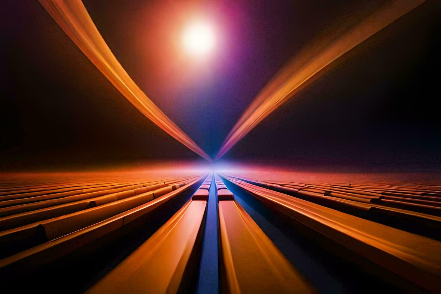 ein lange Tunnel mit ein hell Licht leuchtenden durch Es. KI-generiert foto