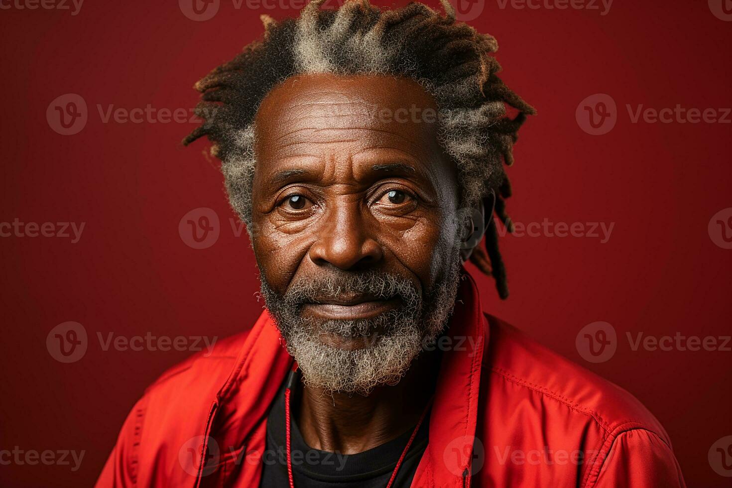 ai generiert Studio Porträt von gut aussehend Alten alt afrikanisch Mann auf anders Farben Hintergrund foto
