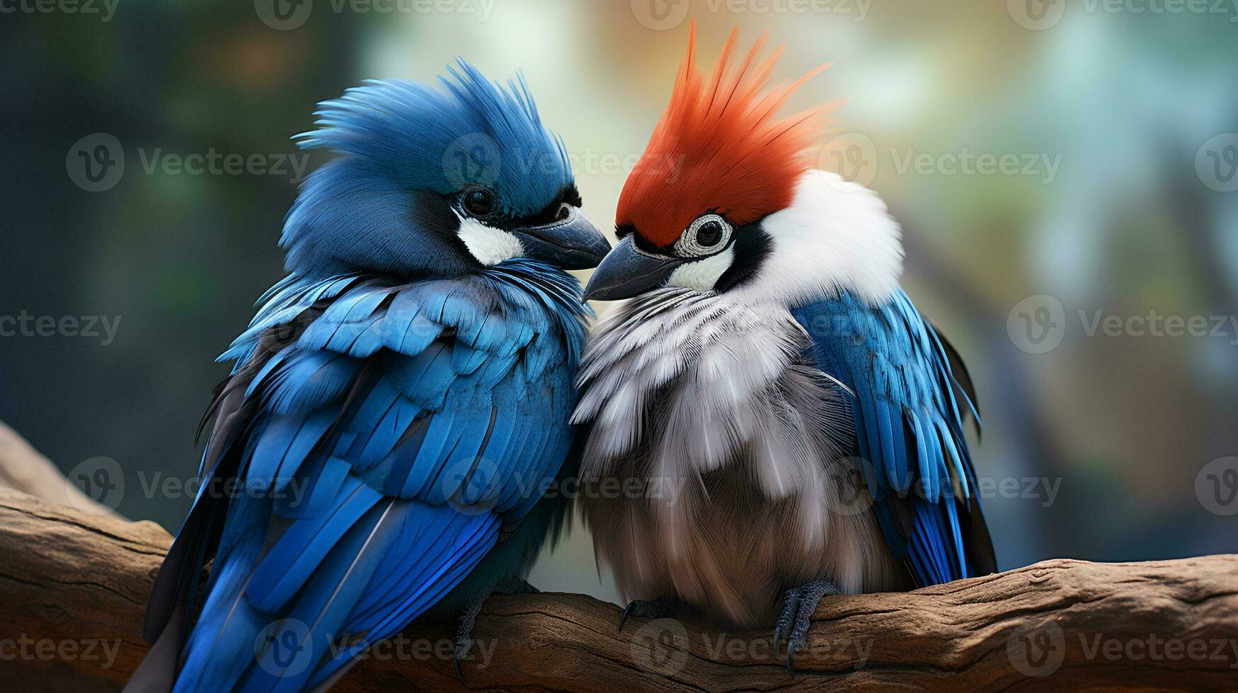 Foto von herzzerreißend zwei Blau Eichelhäher mit ein Betonung auf Ausdruck von Liebe. generativ ai