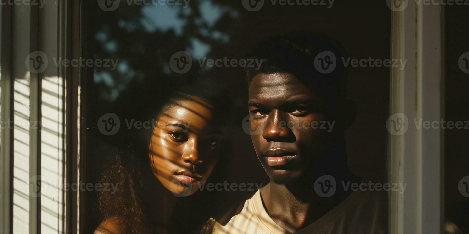 silhouettiert Mann und Frau Teilen ein zärtlich Moment. ai generativ. foto