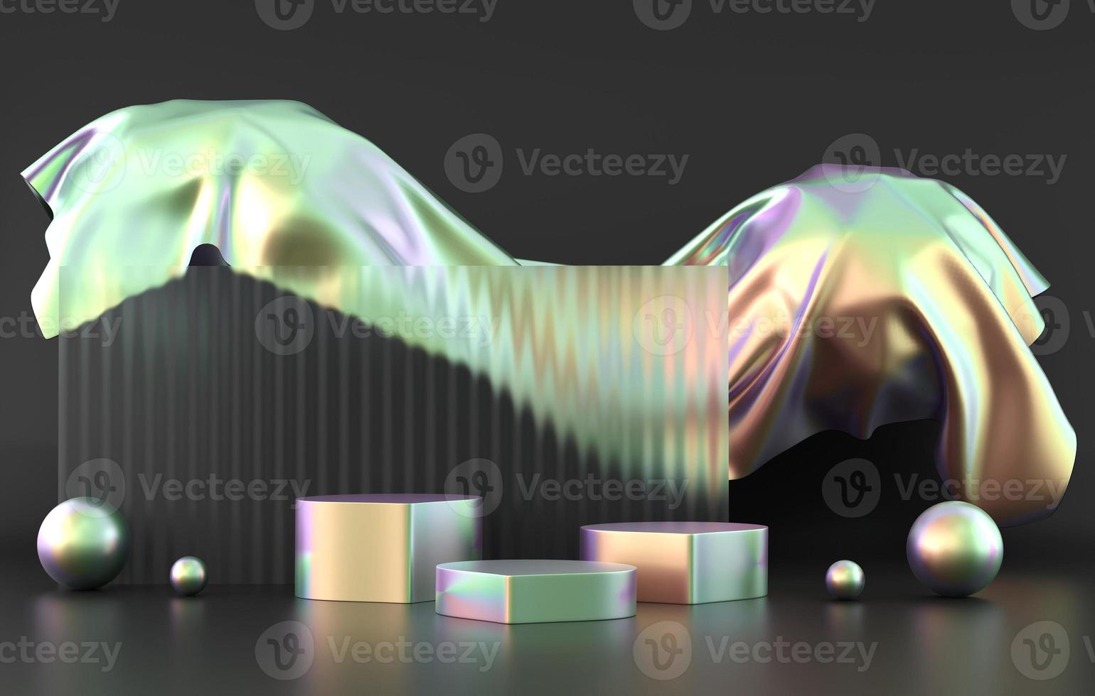holografisches Objekt Podium Plattform Produktschaufenster 3D-Rendering foto