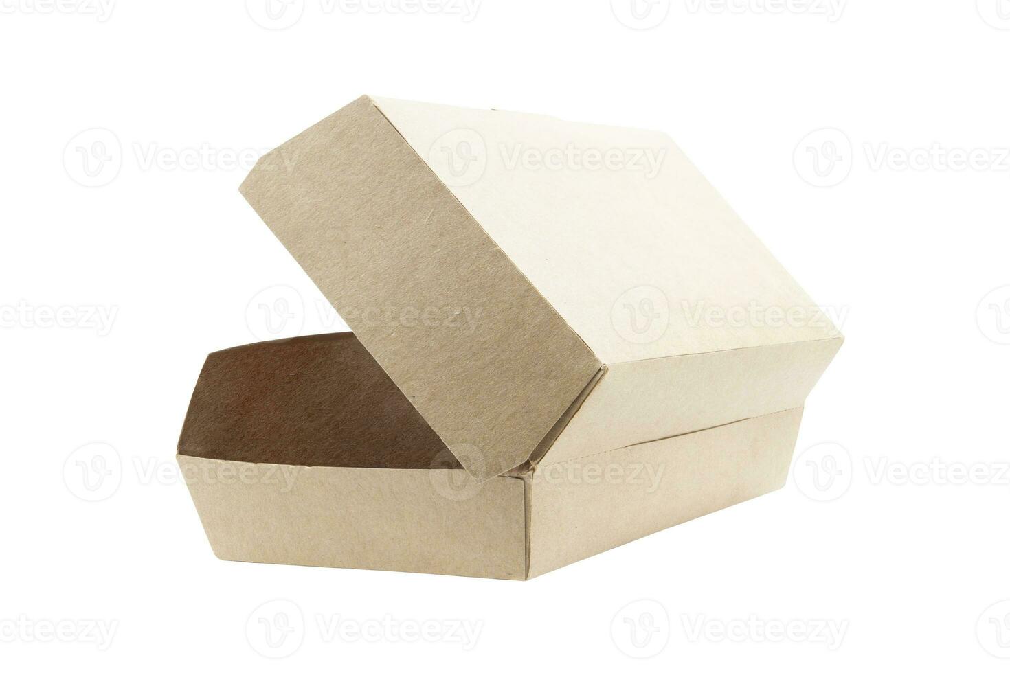 Essen Karton Box isoliert auf Weiß Hintergrund foto