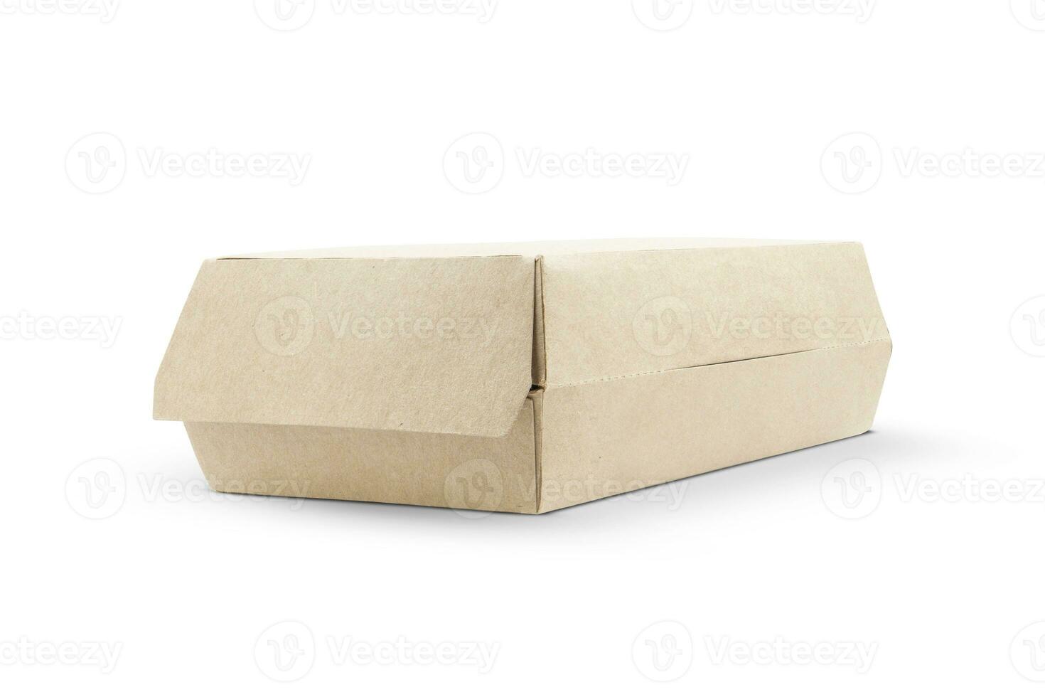 Essen Karton Box isoliert auf Weiß Hintergrund foto