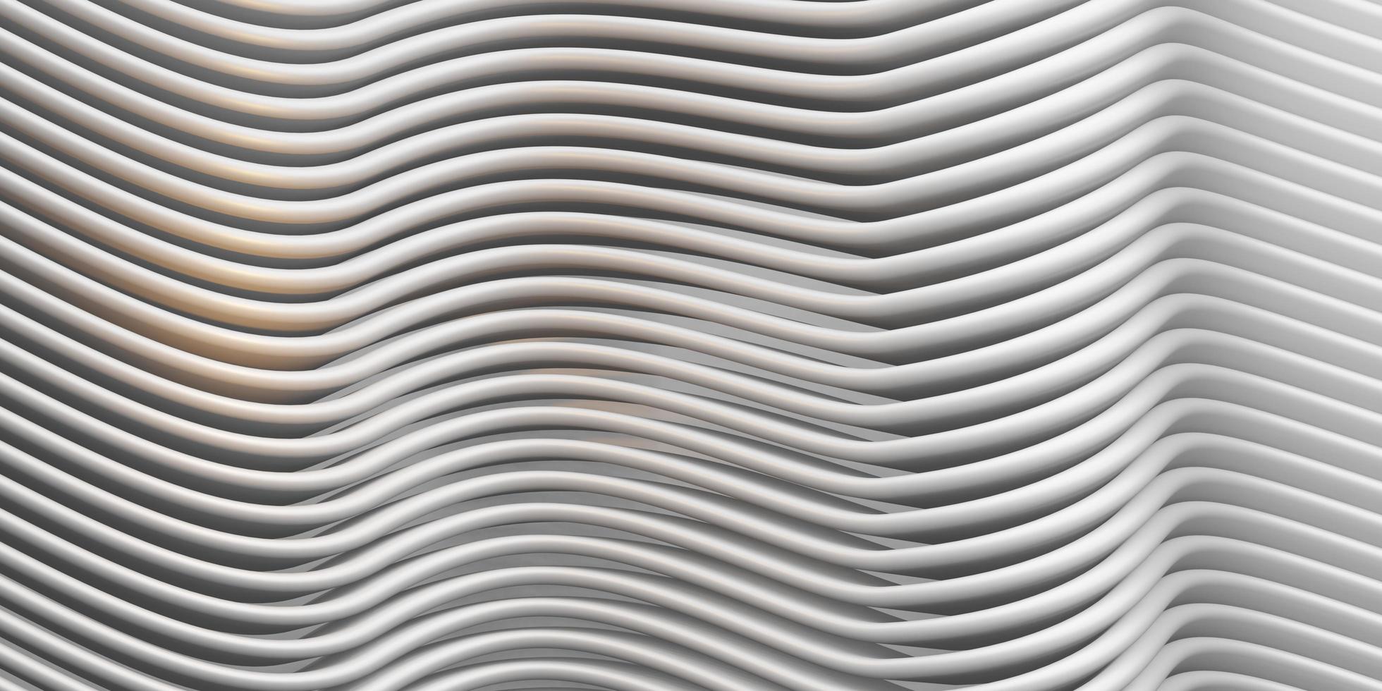 weiße parallele Linien Bogenwellen-Kunststoffrohroberfläche verzerrte Kurve foto