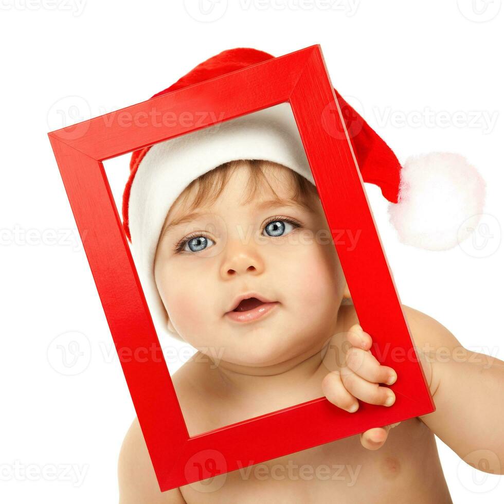 Baby Junge tragen Santa claus Hut foto