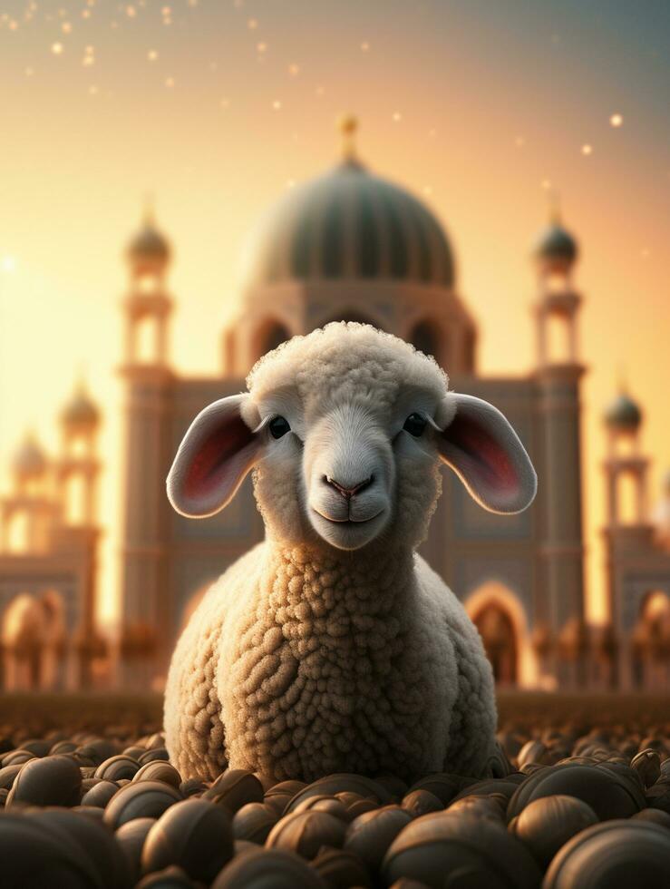 eid Mubarak traditionell islamisch Festival religiös Hintergrund ai generiert foto