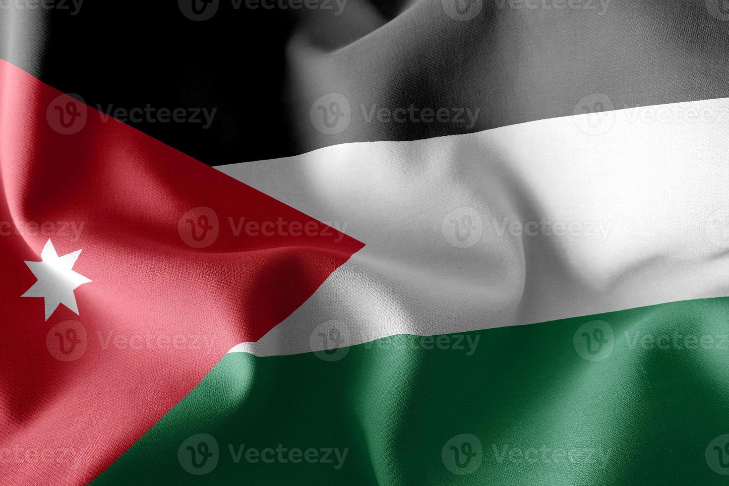 3D-Rendering Illustration Flagge von Jordanien foto