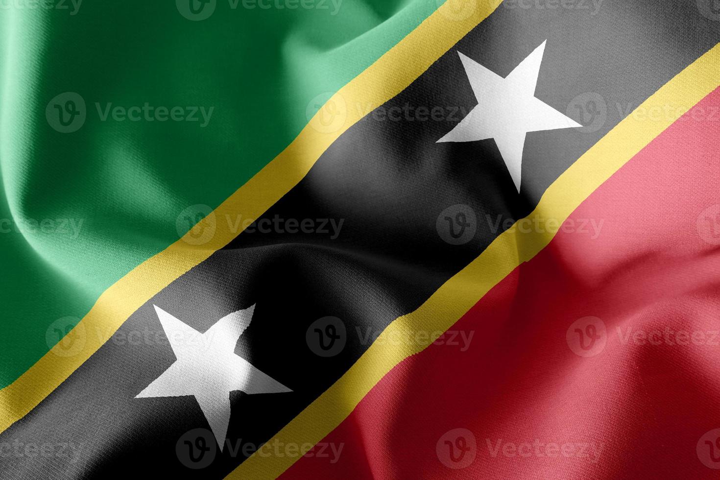 3D-Rendering-Abbildung Flagge von St. Kitts und Nevis. foto