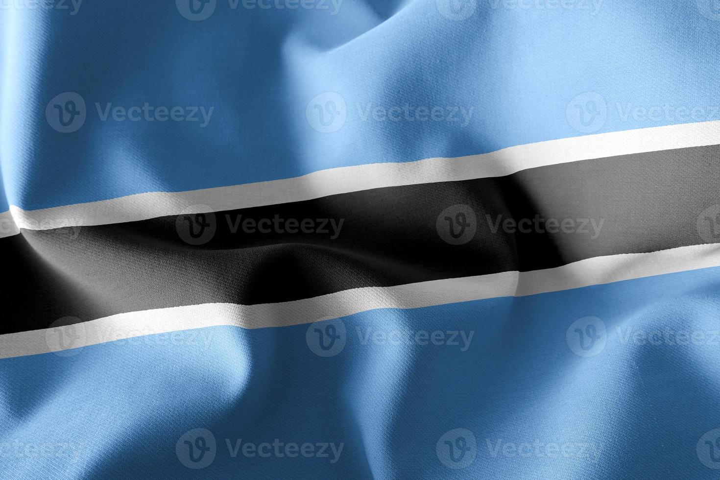 3D-Rendering-Darstellung Großansicht Flagge von Botswana. foto