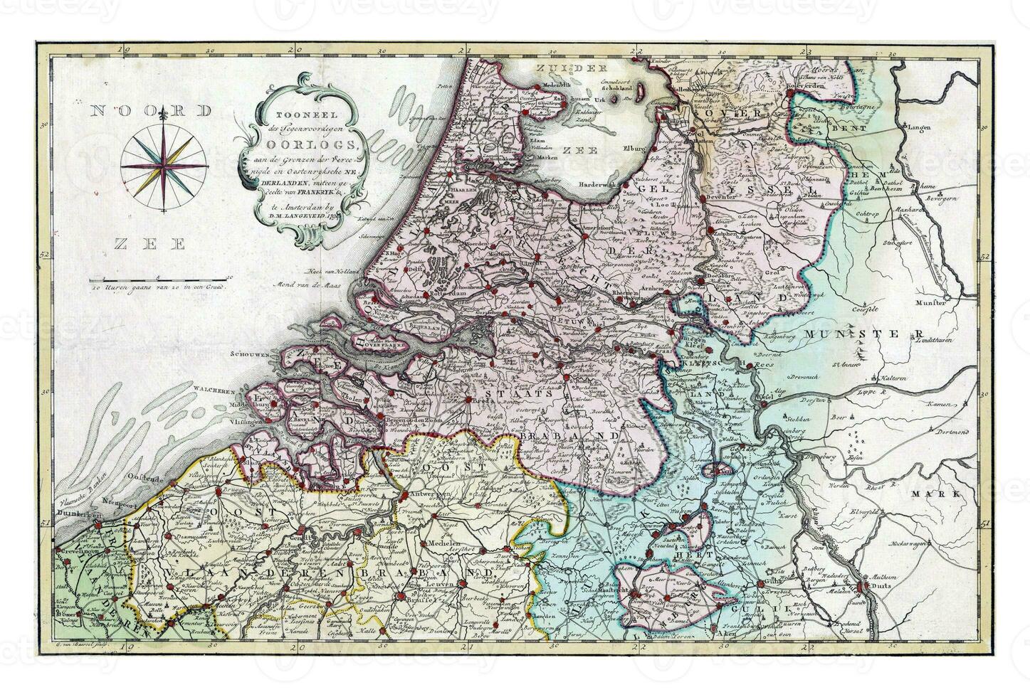 Karte von das Theater von Krieg im das österreichisch Niederlande, 1794 foto