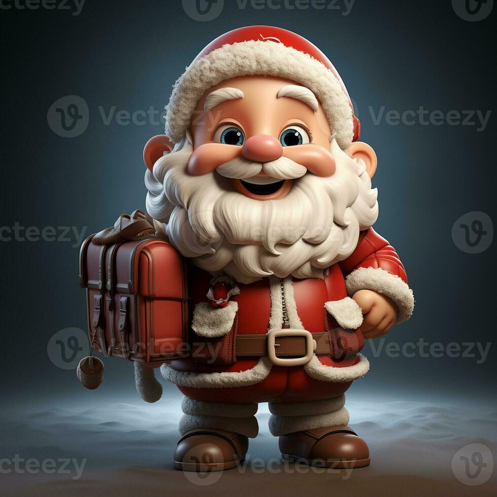 3d Karikatur von ein Santa claus foto