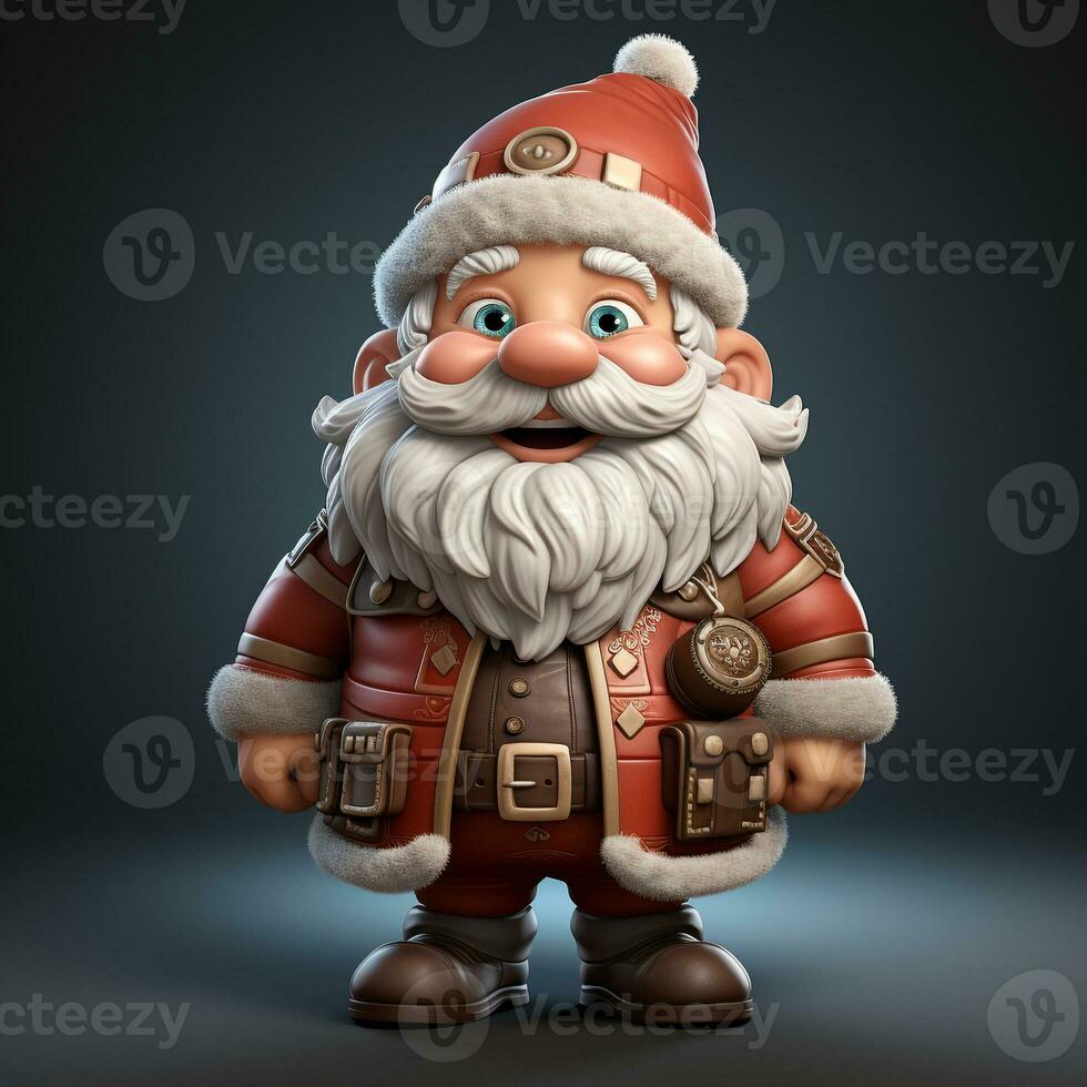 3d Karikatur von ein Santa claus foto