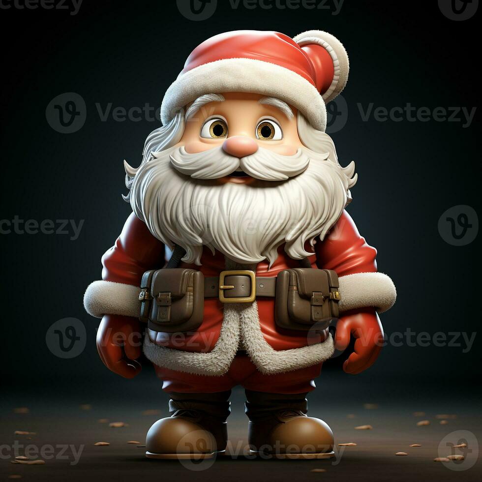 3d Karikatur von ein Santa claus foto