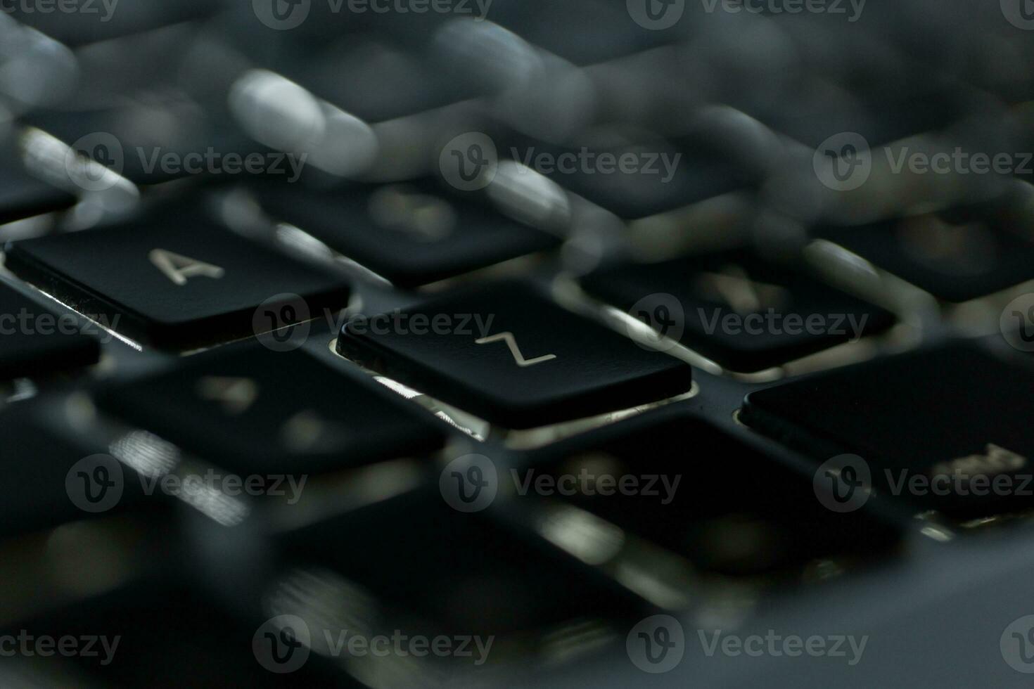Laptop Tastatur mit Briefe, Nahansicht foto