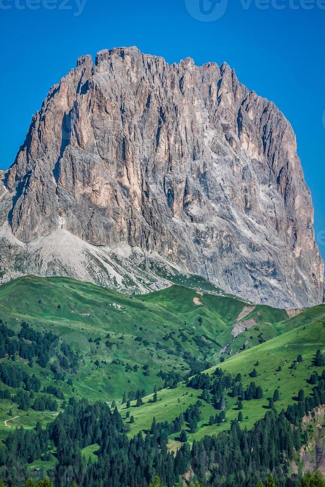 sass pordoi Süd Gesicht 2952 m im Gruppe del Sella, Dolomiten Berge im Alpen foto