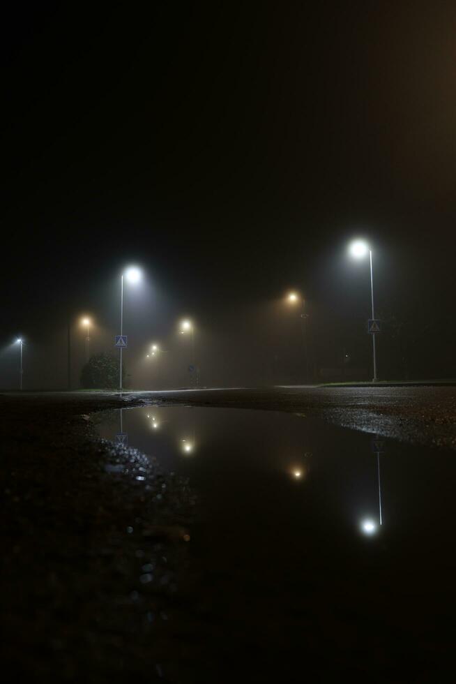 Nacht Beleuchtung verschwommen Runden Hintergrund foto