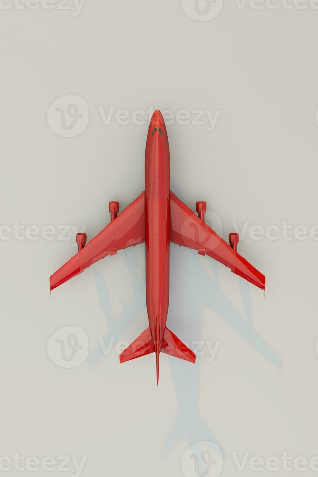 rot Flugzeug. 3d machen foto