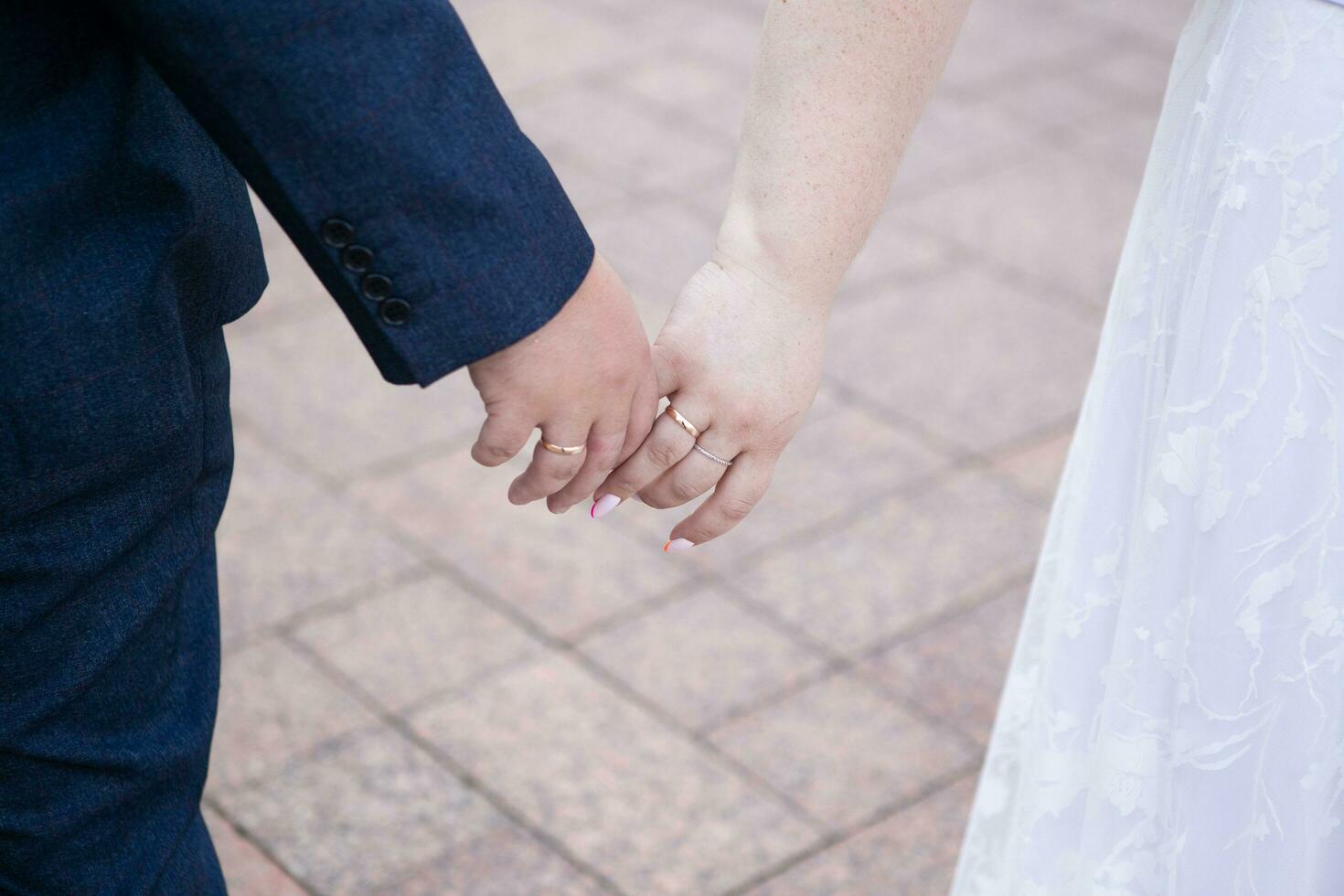 Nahansicht von das Hochzeit Paar Braut und Bräutigam foto