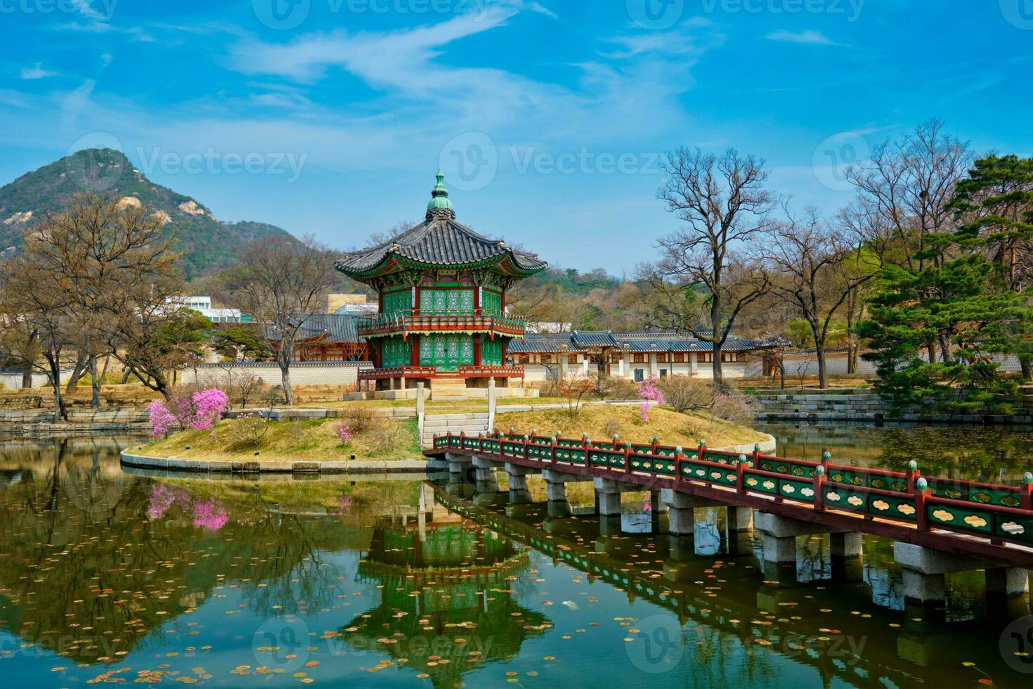 Hyangwonjeong Pavillon, gyeongbokgung Palast, Seoul, Süd Korea foto