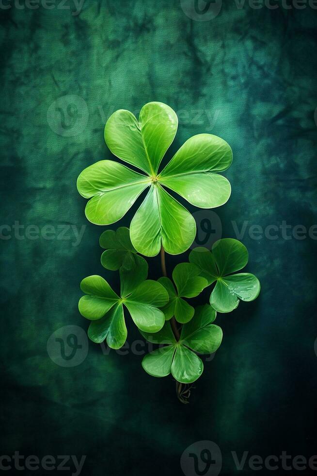 st. Patrick's Tag Hintergrund mit Kleeblatt Blätter ai generiert foto