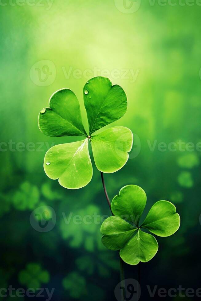 st. Patrick's Tag Hintergrund mit Kleeblatt Blätter ai generiert foto
