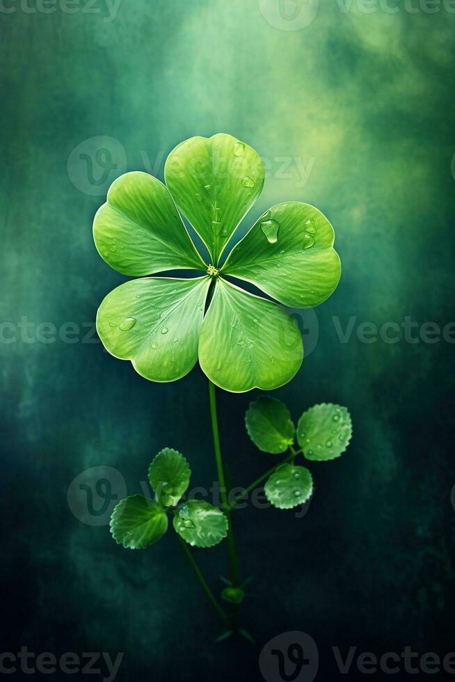 st. Patrick's Tag Hintergrund mit Kleeblatt Blätter ai generiert foto