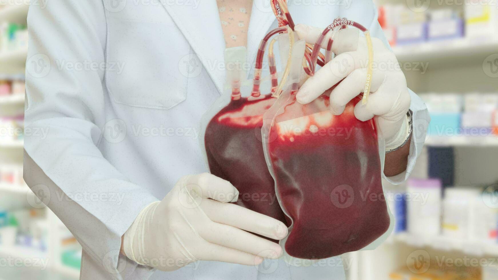 Blut Tasche Spende Center, Transfusion Konzept, lebensrettend Krankenhaus Verfahren, medizinisch liefern im Notfall Situation foto