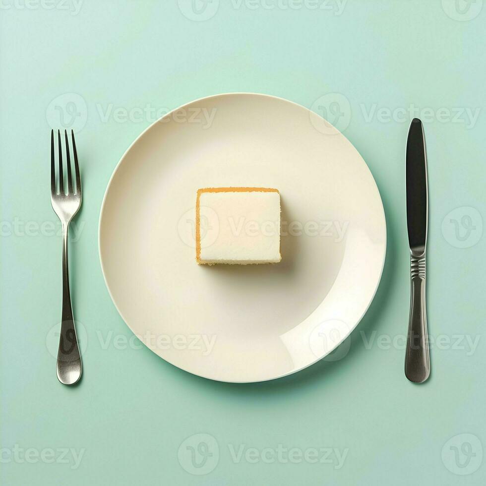 Dessert auf Teller minimalistisch. hoch Qualität. ai generativ foto