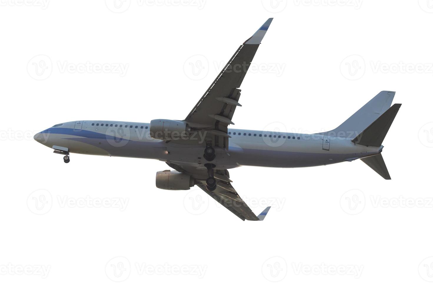 Verkehrsflugzeug isoliert auf weißem Hintergrund mit Beschneidungspfad foto