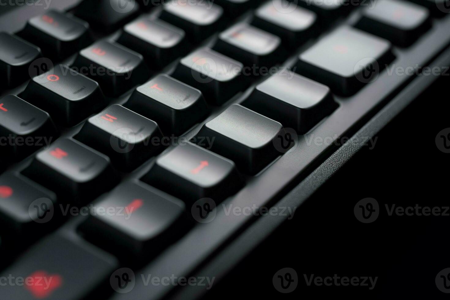 Tastatur Tasten Nahansicht dunkel. generieren ai foto