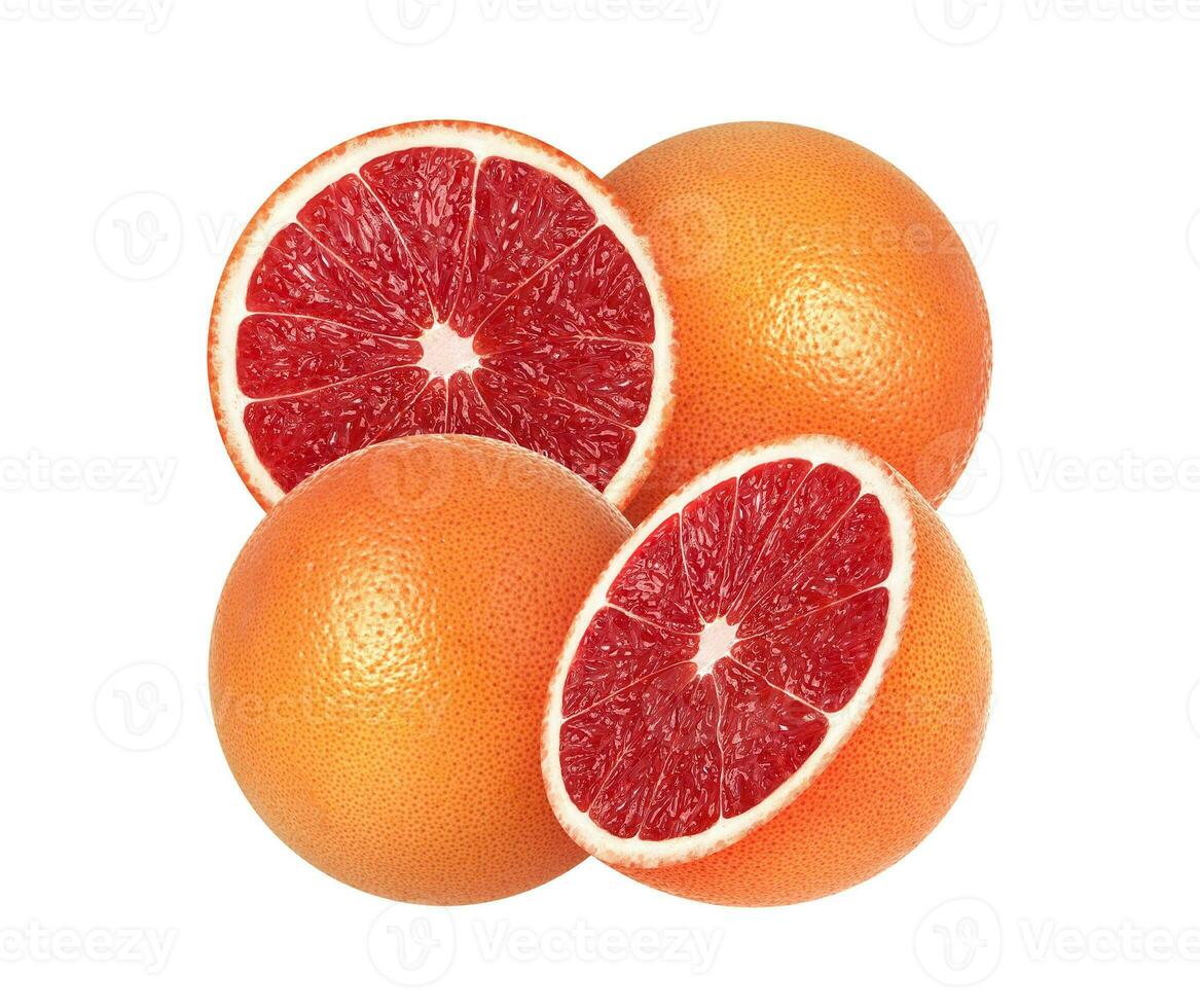 geschnittene Grapefruit isoliert auf weiß foto