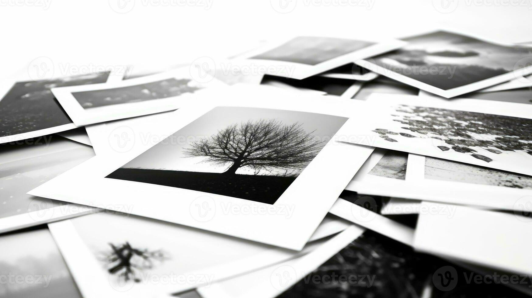 einstellen von Foto Sammlung druckt schwarz und Weiß. Natur Sammlung Drucke. ai generiert