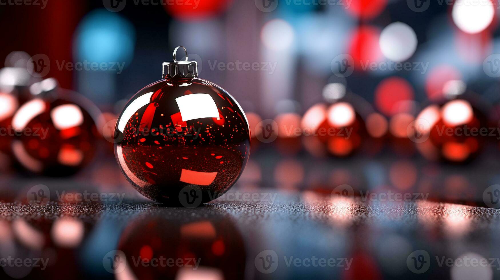 Winter saisonal fröhlich Weihnachten und glücklich Neu Jahr Hintergrund Hintergrund, Vorlage, Banner, Poster, Urlaub Design, schön Weihnachten Ball Kugel Weihnachten Baum Ornament. ai generiert. foto