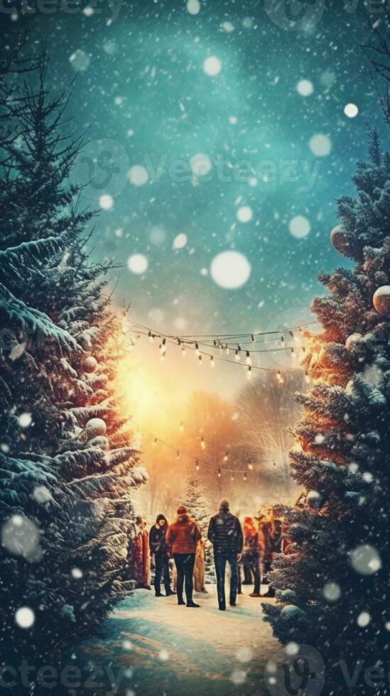 Gruß Karte Konzept zum Vorlage, Banner, Poster, Urlaub Design mit schön Weihnachten Ornament, wünsche ein fröhlich Weihnachten, Hintergrund, Winter Jahreszeit, und glücklich Neu Jahr. ai generiert. foto