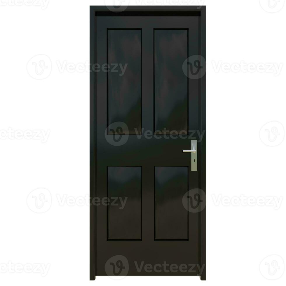 schwarz Tür Begrüßung Türöffnung gegen isoliert Weiß Oberfläche foto