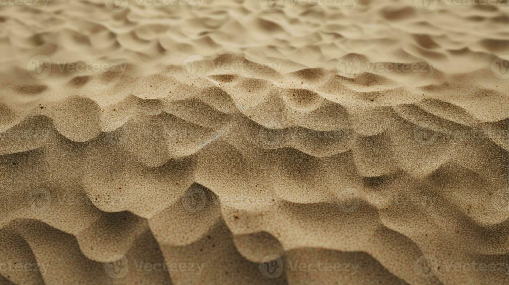 oben Aussicht von sandig Strand. Hintergrund mit Kopieren Raum und sichtbar Sand Textur generativ ai foto