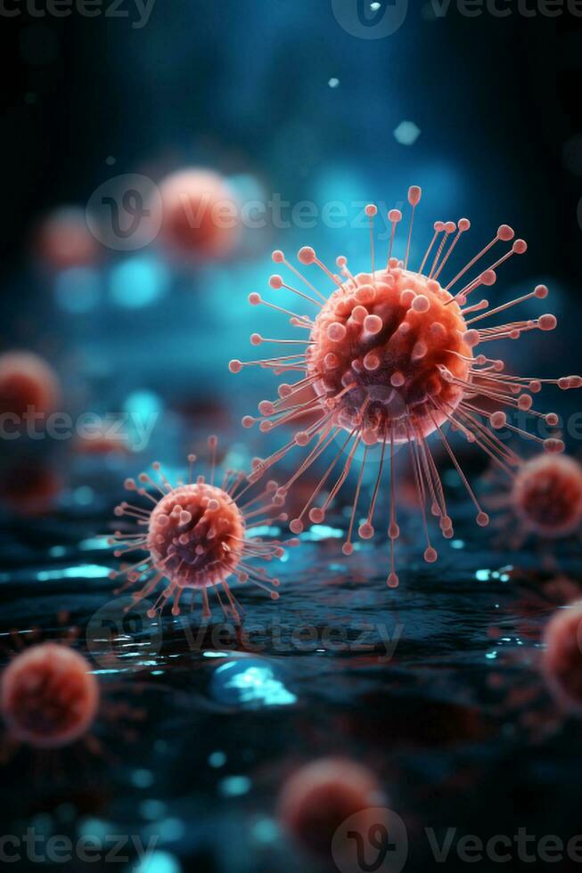 Nahansicht Foto von das Virus generativ ai