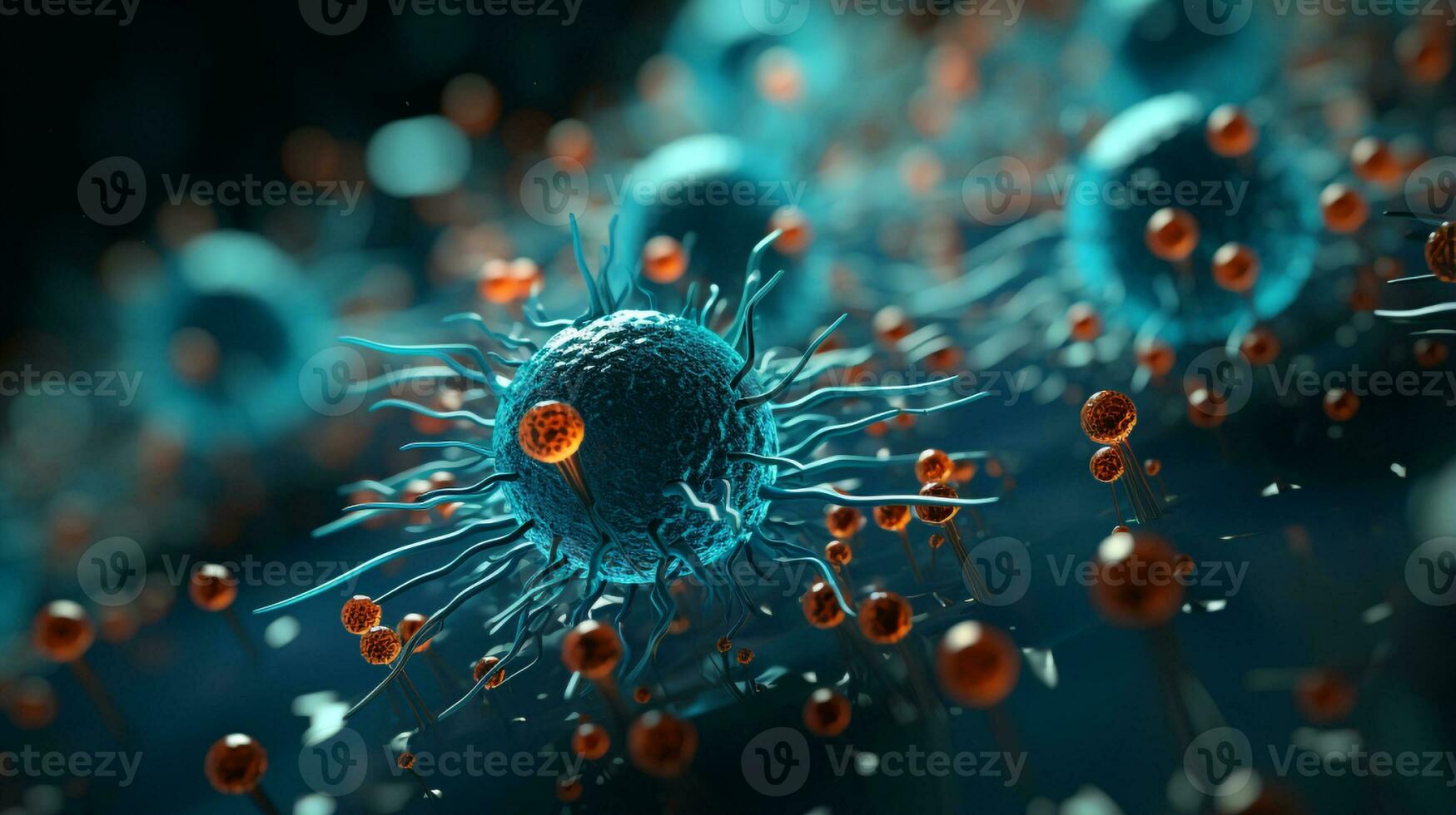 Nahansicht Foto von das Virus generativ ai