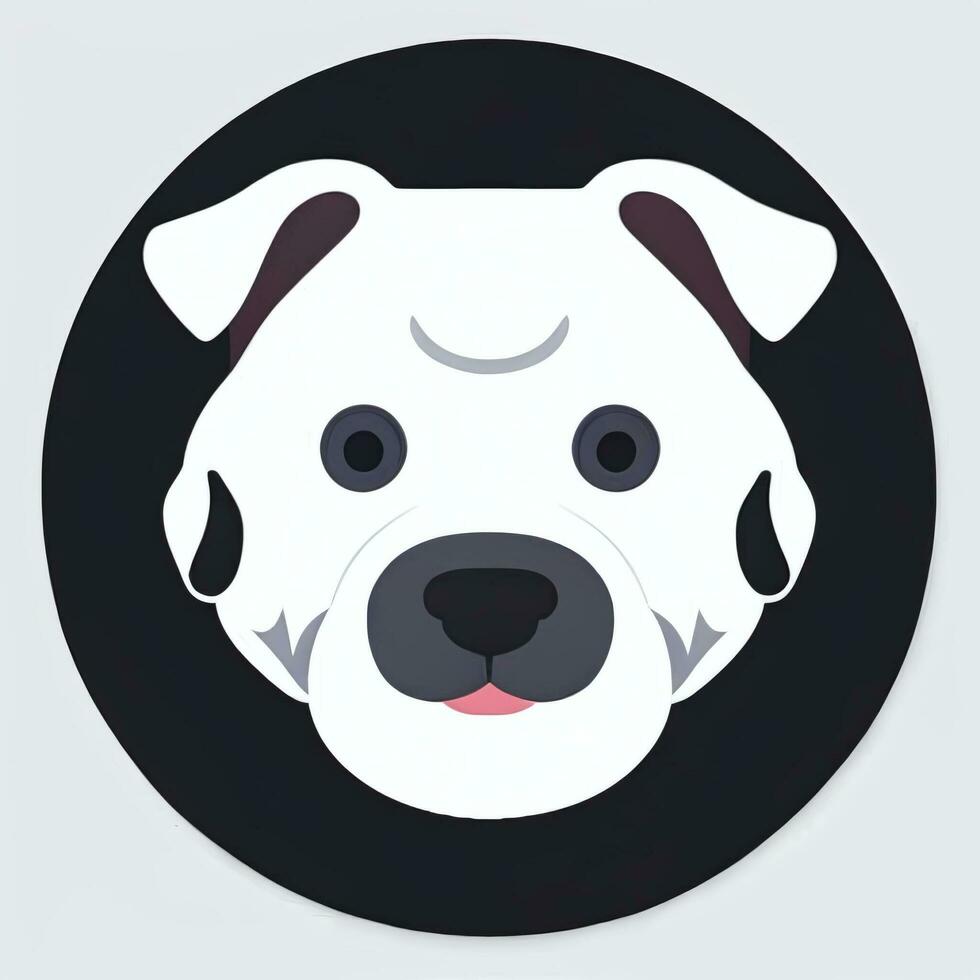 ai generiert süß Hund Benutzerbild Symbol Clip Kunst Aufkleber Dekoration einfach Hintergrund foto