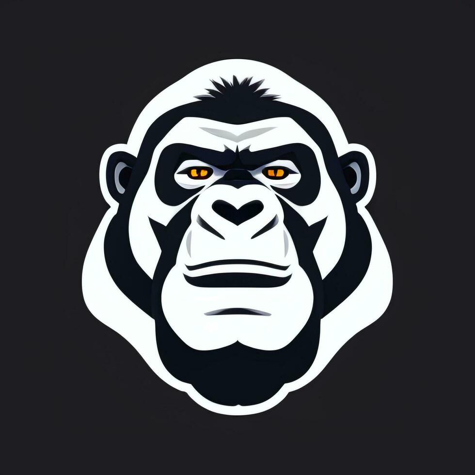 ai generiert Gorilla Symbol Benutzerbild Spieler Clip Kunst Aufkleber Dekoration einfach Hintergrund foto