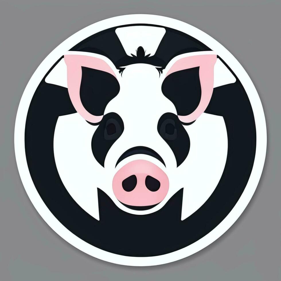 ai generiert Schwein Symbol Benutzerbild Spieler Clip Kunst Aufkleber Dekoration einfach Hintergrund foto