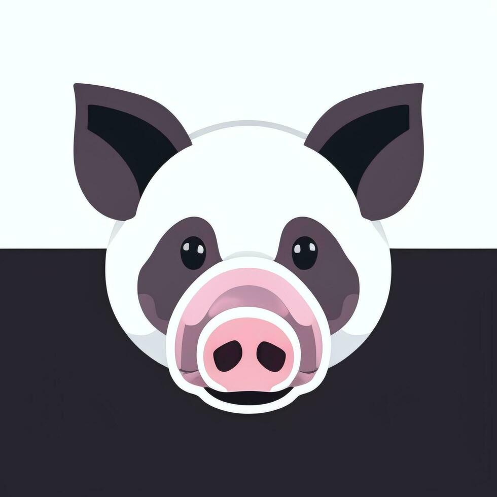 ai generiert Schwein Symbol Benutzerbild Spieler Clip Kunst Aufkleber Dekoration einfach Hintergrund foto