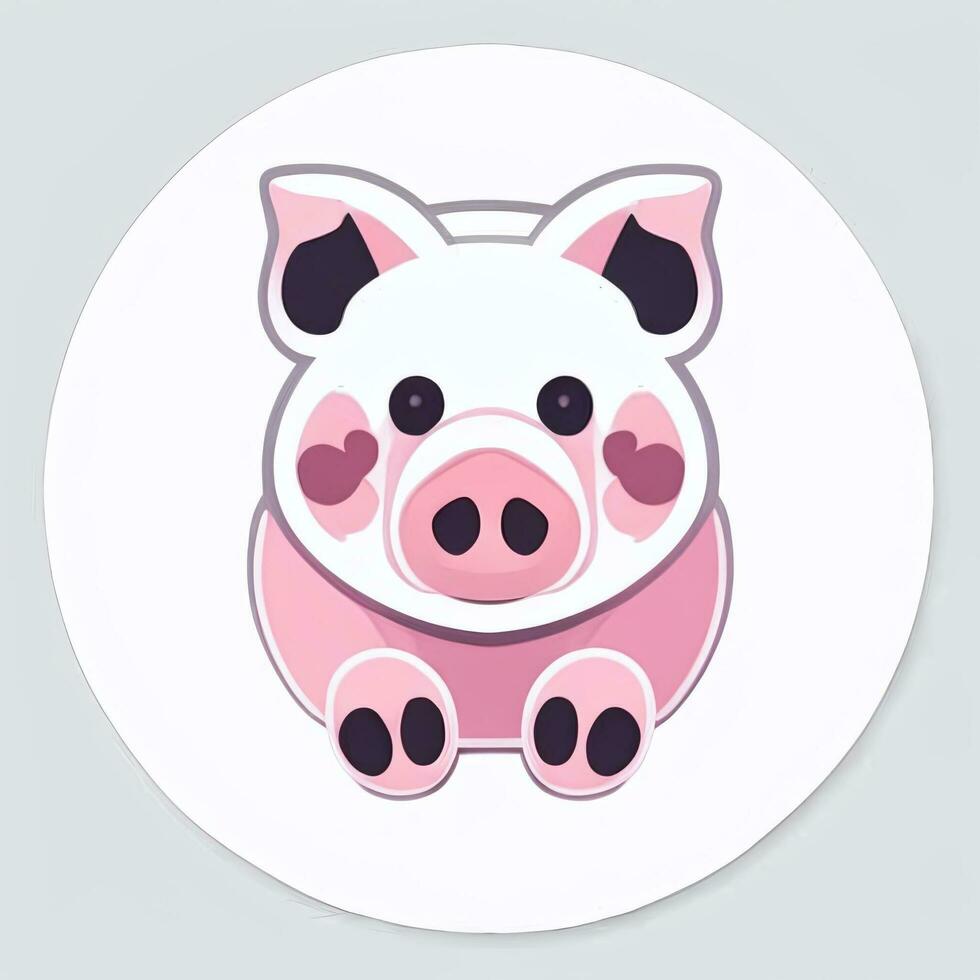 ai generiert Schwein Symbol Benutzerbild Spieler Clip Kunst Aufkleber Dekoration einfach Hintergrund foto