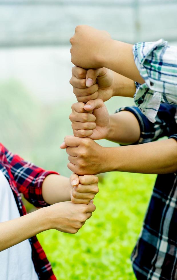 Einheit, Teamarbeit Einheit Gruppe Einheit der Geisteskraft foto