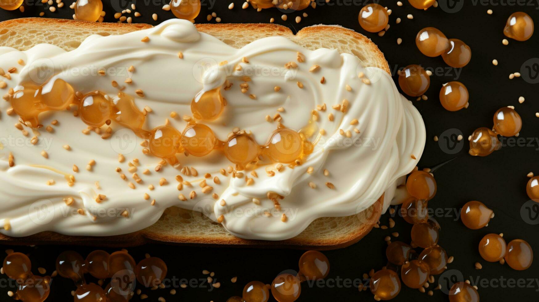 Brot Toast Agave Nektar Sirup Marmelade Dessert ai generiert foto