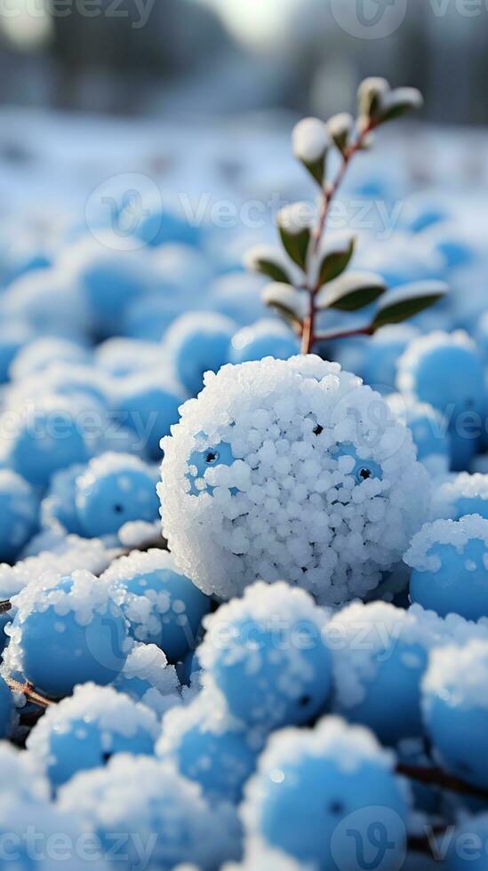 Obst einfrieren Winter Frost Geschichte Hintergrund ai generiert foto