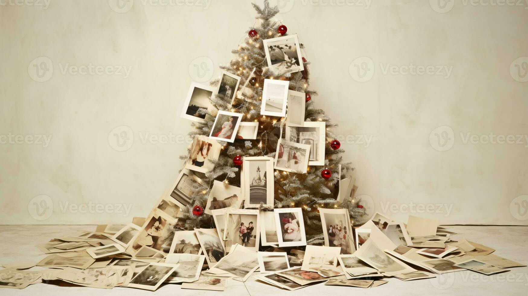 ai generiert Weihnachten Collage, Anordnung von alt Jahrgang Fotos