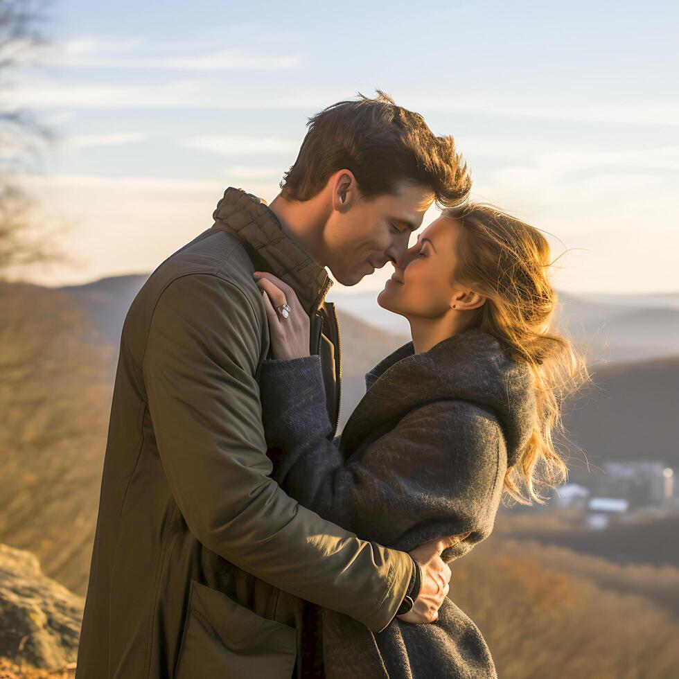 Umarmung das Liebe. ein Valentinstag Tag umarmen. ai generiert. foto